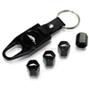 Plymouth Prowler Logo Black ABS Tire Valve Stem Caps & Key Chain