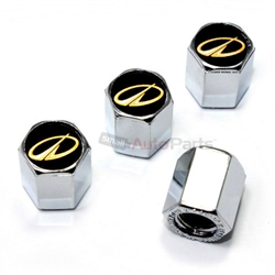 Oldsmobile Gold Logo Chrome ABS Tire Valve Stem Caps