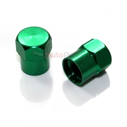 Green Aluminum Tire Valve Stem Caps