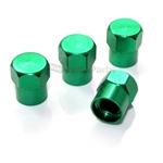 Green Aluminum Tire Valve Stem Caps