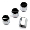 Hummer Black Logo Chrome ABS Tire Valve Stem Caps