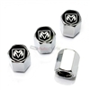 Dodge Ram Black Logo Chrome ABS Tire Valve Stem Caps