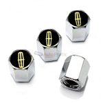 Lincoln Gold Logo Chrome ABS Tire Valve Stem Caps