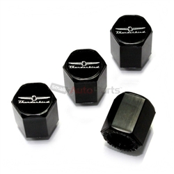 Ford Thunderbird Logo Black ABS Tire Valve Stem Caps