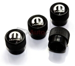 Mopar Logo Black ABS Tire Stem Valve Caps