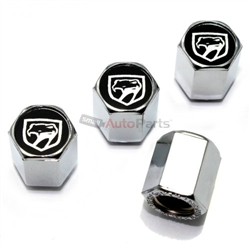 Dodge Viper Old Black Logo Chrome ABS Tire Valve Stem Caps