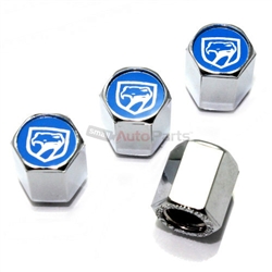 Dodge Viper Old Blue Logo Chrome ABS Tire Valve Stem Caps