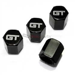 Ford Mustang Cobra GT Logo Black ABS Tire Valve Stem Caps