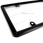 Black Plastic License Plate Frame with Clear Protector