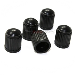 4 Regular Black Plastic Tire Valve Stem Caps (+ extra free cap)