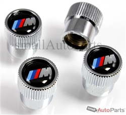 BMW M Logo Chrome ABS Tire Stem Valve Caps