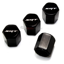 Dodge SRT 8 Logo Black ABS Tire Valve Stem Caps