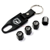 Dodge Viper Logo Black ABS Tire Valve Stem Caps & Key Chain