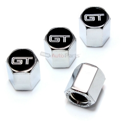 Ford Mustang GT Logo Chrome ABS Tire Valve Stem Caps