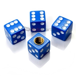 Blue Dice Tire Valve Stem Caps