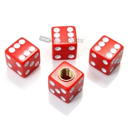 Red Dice Tire Valve Stem Caps