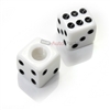 White Dice Tire Valve Stem Caps