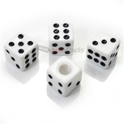 White Dice Tire Valve Stem Caps