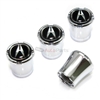 Acura Black Logo Chrome Tire Valve Stem Caps