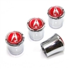 Acura Red Logo Chrome Tire Valve Stem Caps