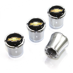 Chevy Logo Chrome Tire Valve Stem Caps