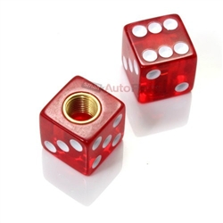 Clear Red Dice Tire Valve Stem Caps