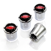 Chevy Red Logo Chrome Tire Valve Stem Caps