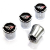 Chevy Corvette Logo Chrome Tire Valve Stem Caps