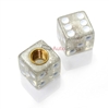 Clear Glitter Dice Tire Valve Stem Caps