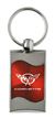Premium Chrome Spun Wave Red Chevrolet Corvette C5 Genuine Logo Key Chain Ring