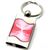 Premium Chrome Spun Wave Pink Chevy Corvette C6 Genuine Logo Key Chain Ring