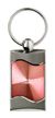 Premium Chrome Spun Wave Pink Chrysler Genuine Logo Emblem Key Chain Fob Ring