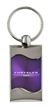 Premium Chrome Spun Wave Purple Chrysler Genuine Logo Emblem Key Chain Fob Ring
