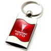 Premium Chrome Spun Wave Red Pontiac GTO Genuine Logo Emblem Key Chain Fob Ring