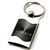 Premium Chrome Spun Wave Black Lincoln Genuine Logo Key Chain Fob Ring