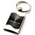Premium Chrome Spun Wave Black Lincoln LS Genuine Logo Key Chain Fob Ring