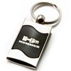 Premium Chrome Spun Wave Black Hummer H2 Genuine Logo Key Chain Fob Ring