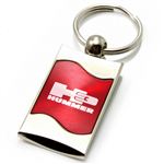 Premium Chrome Spun Wave Red Hummer H3 Genuine Logo Key Chain Fob Ring