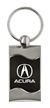 Premium Chrome Spun Wave Black Acura A Genuine Logo Key Chain Fob Ring