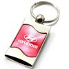 Premium Chrome Spun Wave Pink Hyundai Genuine Logo Key Chain Fob Ring