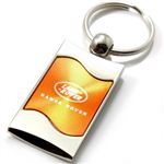 Premium Chrome Spun Wave Orange Land Range Rover Logo Key Chain Fob Ring