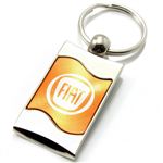 Premium Chrome Spun Wave Orange Fiat Logo Key Chain Fob Ring