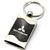 Premium Chrome Spun Wave Black Mitsubishi Logo Key Chain Fob Ring