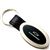 Genuine Black Leather Oval Silver Chevrolet Camaro Logo Key Chain Fob Ring