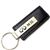 Genuine Black Leather Rectangular Silver Infiniti M35 Logo Key Chain Fob Ring