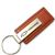 Genuine Brown Leather Rectangular Silver Chevy Traverse Logo Key Chain Fob Ring