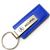 Genuine Blue Leather Rectangular Silver Acura Logo Key Chain Fob Ring