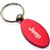 Red Aluminum Metal Oval Jeep Logo Key Chain Fob Chrome Ring