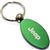 Green Aluminum Metal Oval Jeep Logo Key Chain Fob Chrome Ring