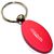 Red Aluminum Metal Oval Chrysler Logo Key Chain Fob Chrome Ring